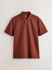 Red Rust Regular Fit Short Sleeve Pique Polo Shirt - Image 1 of 3