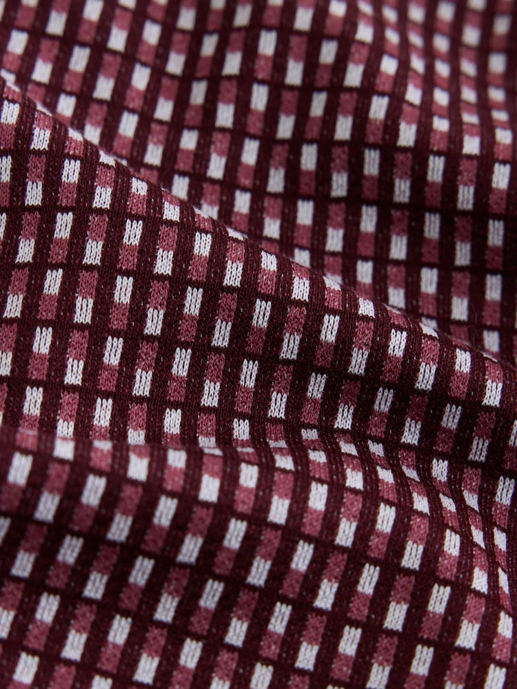 Rouge bordeaux - Polo à motif - Image 2 de 3