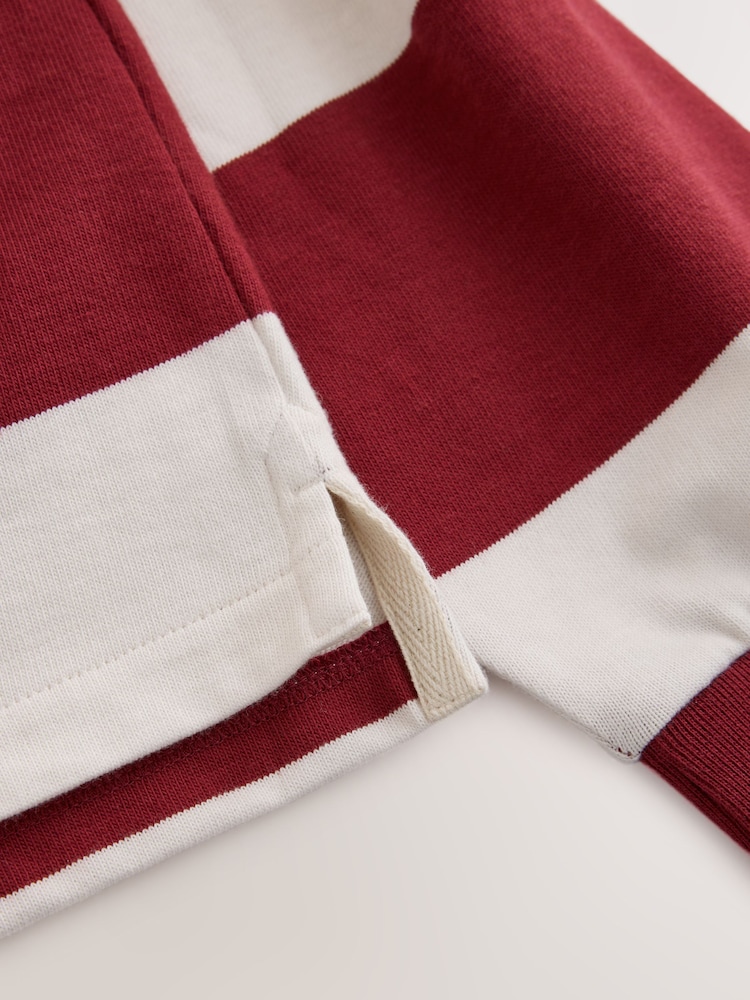 Red/White Horizontal Stripe Rugby Shirt - Image 4 of 4