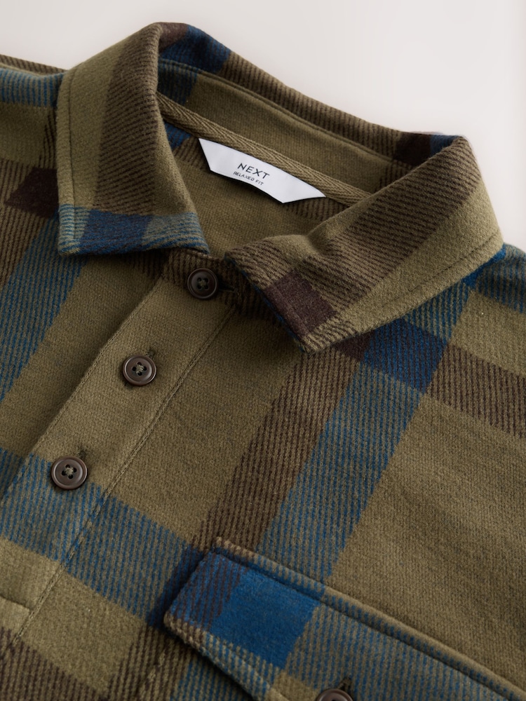 Green/Blue Check Heritage Long Sleeve Overshirt - Image 9 of 9 Green/Blue Check Heritage Long Sleeve Overshirt - Image 9 of 9