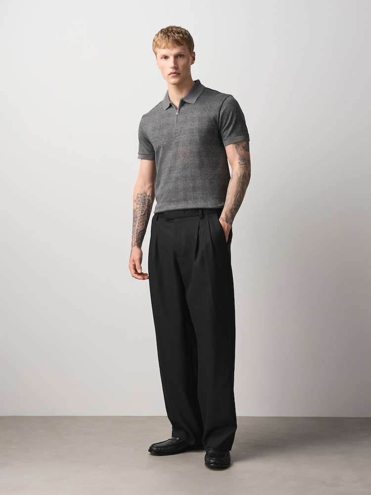 Black/Grey Heritage Regular Fit Polo Shirt - Image 2 of 8 Black/Grey Heritage Regular Fit Polo Shirt - Image 2 of 8