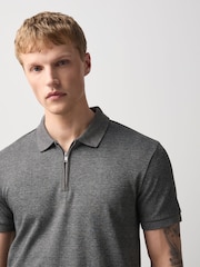 Black/Grey Heritage Regular Fit Polo Shirt - Image 4 of 8