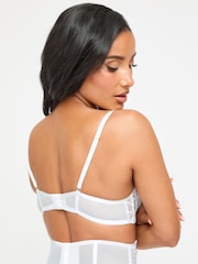 Ann Summers White Endless Attraction Sequin Embroidery Padded Plunge Bra - Image 3 of 5