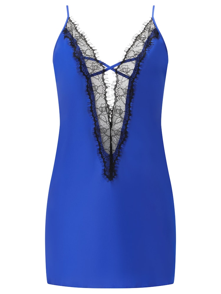 Ann Summers Blue Cherryann Satin & Lace Chemise - Image 5 of 5