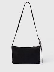 Whistles Black Ring Detail Suede Bag - Image 1 of 4