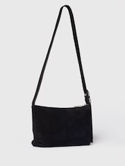 Whistles Black Ring Detail Suede Bag - Image 2 of 4