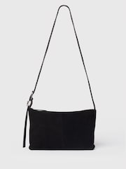 Whistles Black Ring Detail Suede Bag - Image 3 of 4