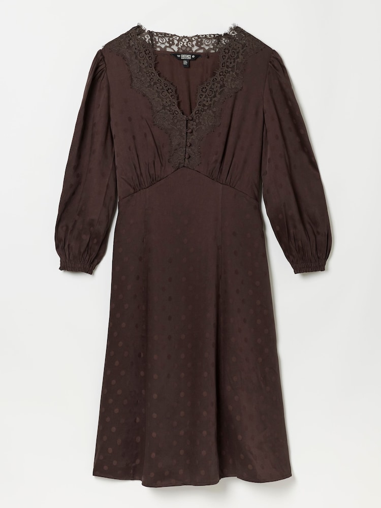 FatFace Libby Chocolate Brown Polka Dress - Image 6 of 6 FatFace Libby Chocolate Brown Polka Dress - Image 6 of 6