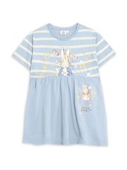 أزرق - فستان مخطط مزيّن برسمة Peter Rabbit من Vanilla Underground - صورة 1 من 6