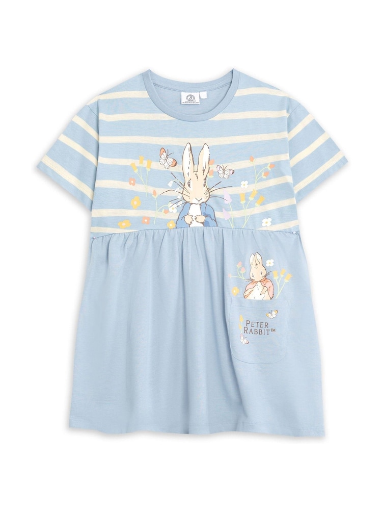 أزرق - فستان مخطط مزيّن برسمة Peter Rabbit من Vanilla Underground - صورة 1 من 6