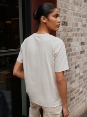 Ecru Graphic Heavyweight Crew Neck T-Shirt - Image 4 of 5