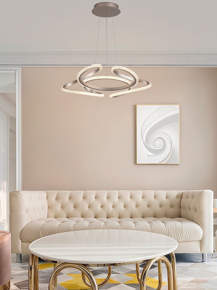 Searchlight Brown Harris LED Pendant, Metal - Image 1 of 4