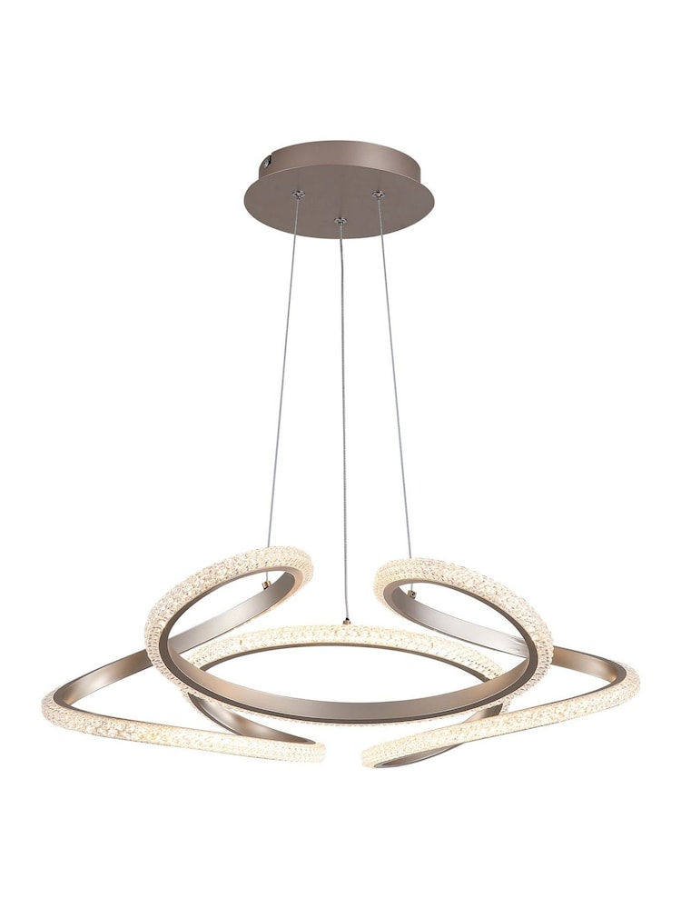 Searchlight Brown Harris LED Pendant, Metal - Image 2 of 4