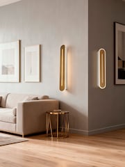 Searchlight Brass Mull LED Wall Light, Metal with Acrylic - Image 1 of 4