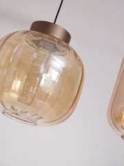 Searchlight Brown Franka 4Lt LED Pendant, Metal and Glass - Image 4 of 4