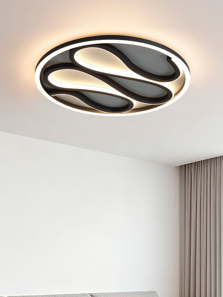 Searchlight Black Pau LED Flush - Image 1 of 4