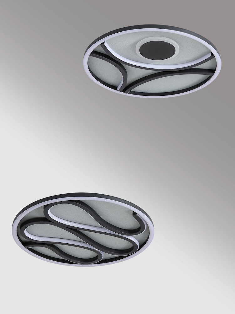 Searchlight Black Pau LED Flush - Image 2 of 4