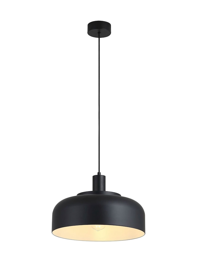 Searchlight Black Frata 1Lt Pendant Convertible to Semi Flush Metal Ceiling Light - Image 2 of 4
