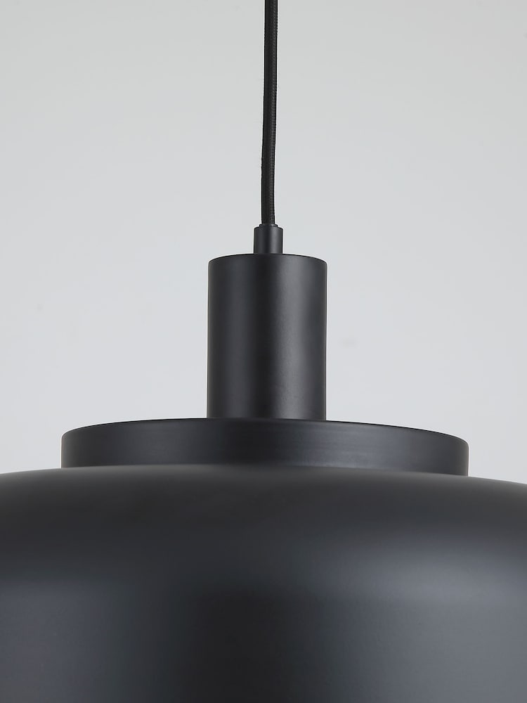 Searchlight Black Frata 1Lt Pendant Convertible to Semi Flush Metal Ceiling Light - Image 4 of 4