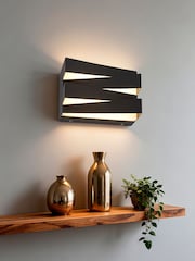 Searchlight Black Arran LED Wall Light, Metal - Image 1 of 4