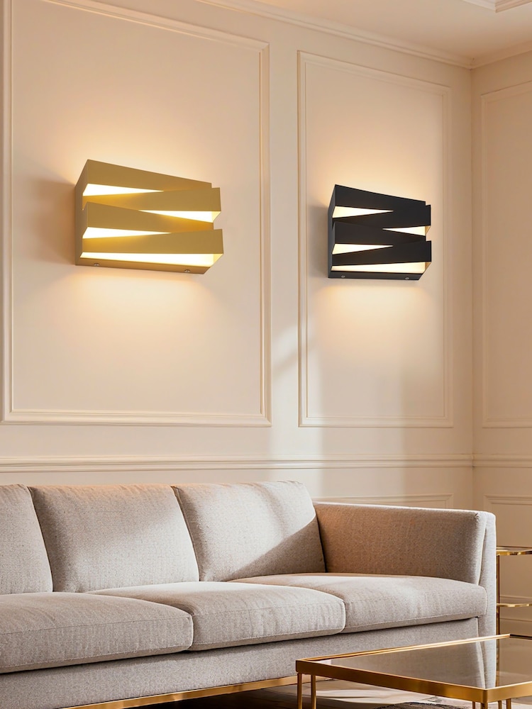 Searchlight Black Arran LED Wall Light, Metal - Image 2 of 4