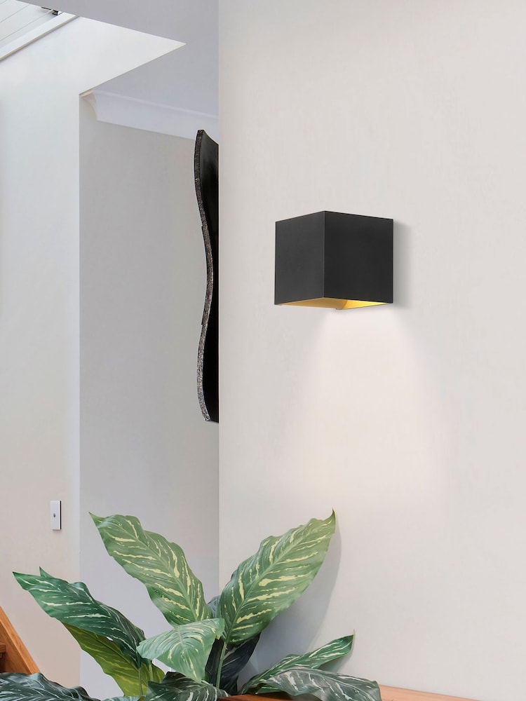 Searchlight Black Bron Square Up & Down Wall Light, G9 - Image 1 of 4