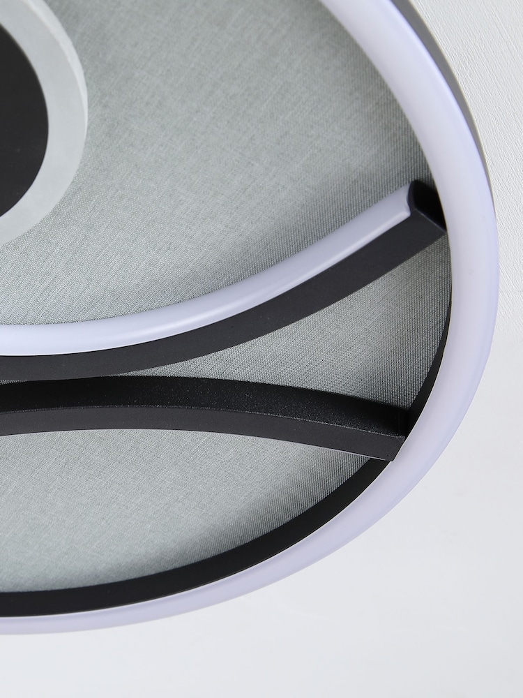 Searchlight Black Pau LED Flush Ceiling Light - Image 2 of 4