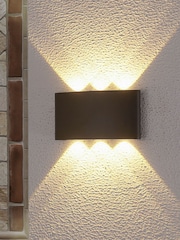 Searchlight Black FINKLE LED Outdoor Wall Light, Aluminum - Image 1 of 3