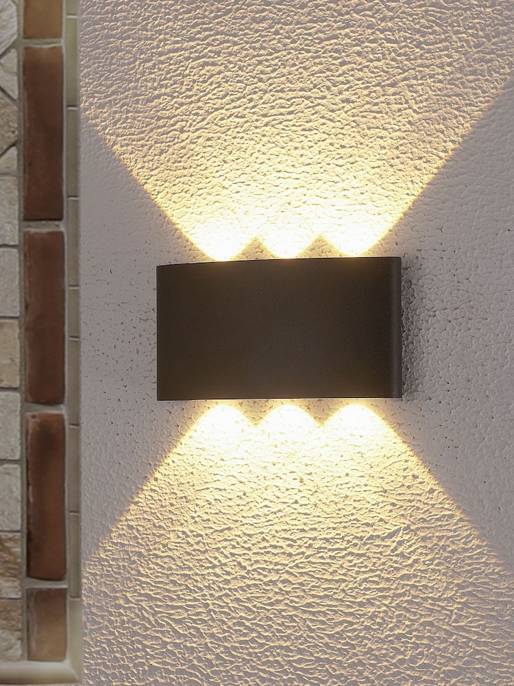 Searchlight Black FINKLE LED Outdoor Wall Light, Aluminum - Image 1 of 3