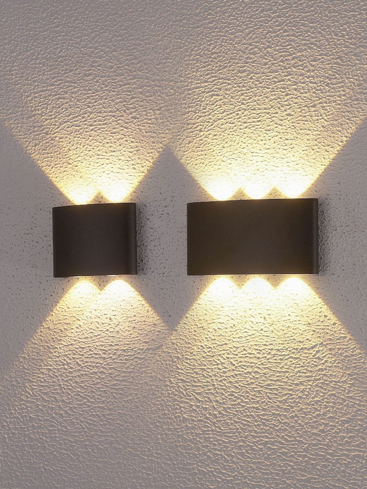 Searchlight Black FINKLE LED Outdoor Wall Light, Aluminum - Image 2 of 3