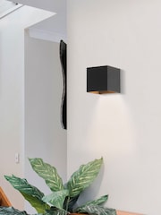 Searchlight Sand Black Bron Square Up & Down Wall Light G10 - Image 1 of 4