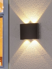 Searchlight Black FINKLE LED Outdoor Wall Light, Aluminum - Image 1 of 4