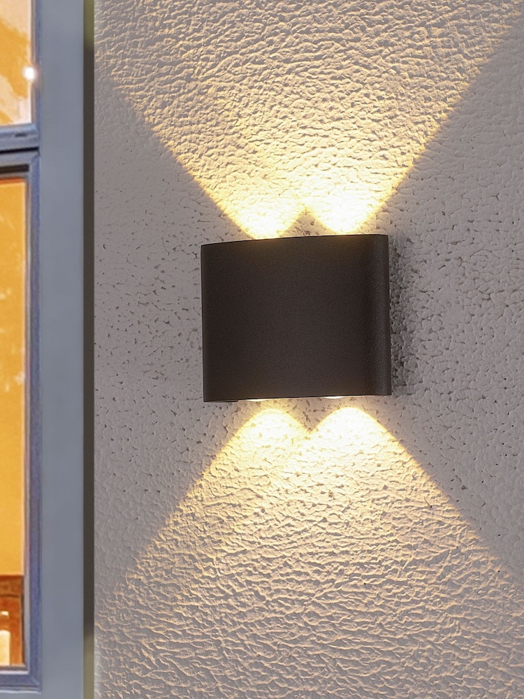 Searchlight Black FINKLE LED Outdoor Wall Light, Aluminum - Image 1 of 4