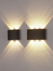 Searchlight Black FINKLE LED Outdoor Wall Light, Aluminum - Image 2 of 4