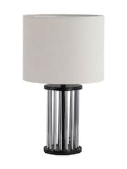 Searchlight Matt Black and Smoked Vera 1Lt Table Lamp, Metal and Shade - Image 2 of 4