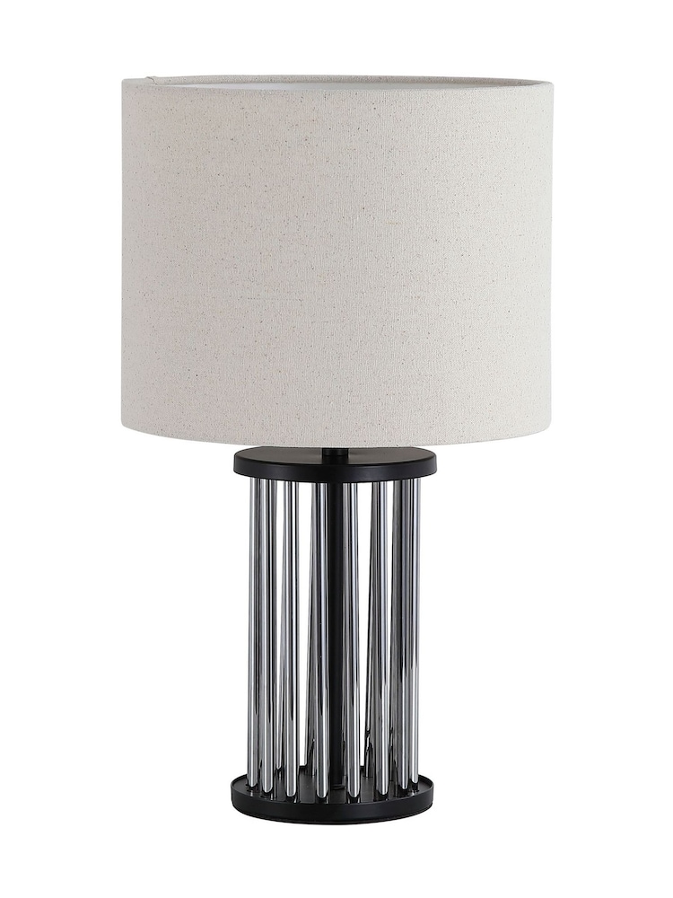 Searchlight Matt Black and Smoked Vera 1Lt Table Lamp, Metal and Shade - Image 2 of 4