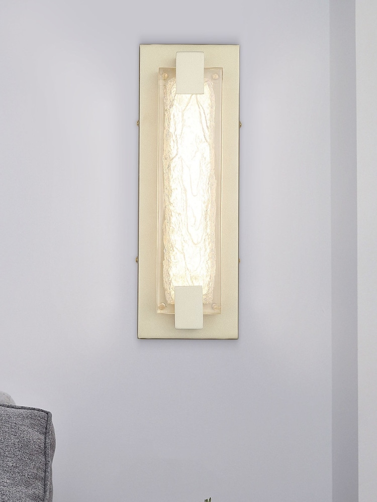 Searchlight Gold Lori Metal LED Wall Light with Acrylic Shade - Image 1 of 3