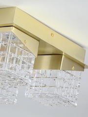 Searchlight Brass Dana 4Lt Flush ,Satin Metal with Clear Acrylic - Image 2 of 4