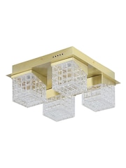 Searchlight Brass Dana 4Lt Flush ,Satin Metal with Clear Acrylic - Image 4 of 4