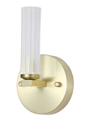 Searchlight Brass Della LED Wall Light, Metal with Clear Acrylic - Image 2 of 4