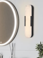Searchlight Black Dtanamore LED Wall Light Metal with Marble Resin - Image 1 of 4