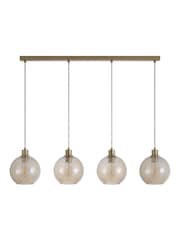 Searchlight Gold Tilly 4Lt Bar Pendant, Metal and Glass - Image 4 of 4