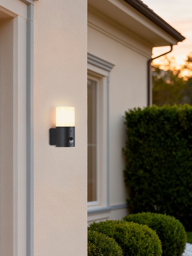 Searchlight Black and White Dax LED Outdoor Wall Light - Image 1 of 4