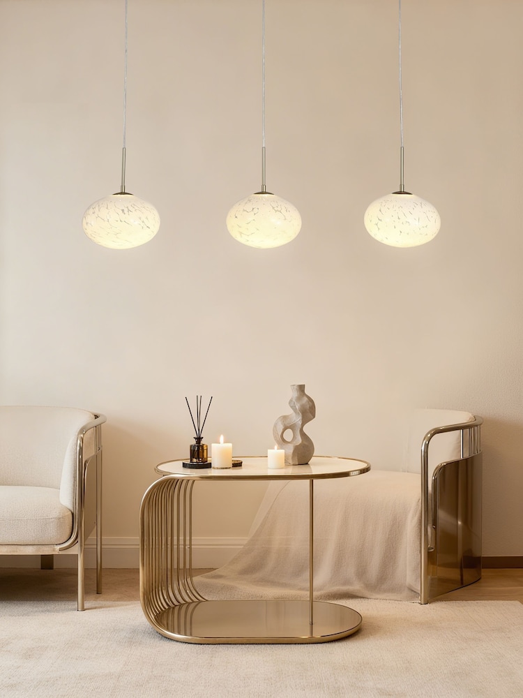 Searchlight Gold Poppy LED Bar Pendant - Metal & Confetti Glass - Image 1 of 4