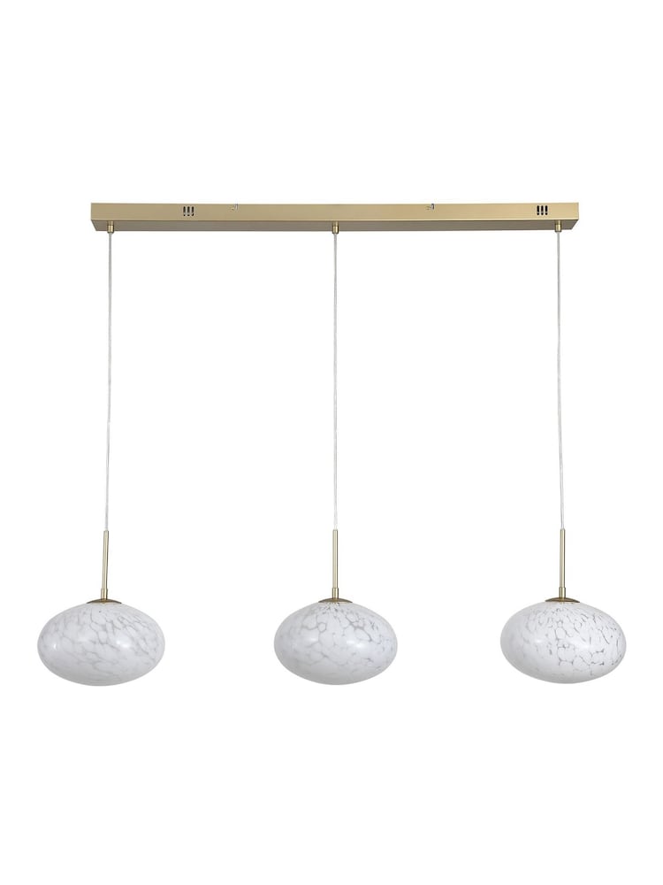 Searchlight Gold Poppy LED Bar Pendant - Metal & Confetti Glass - Image 4 of 4