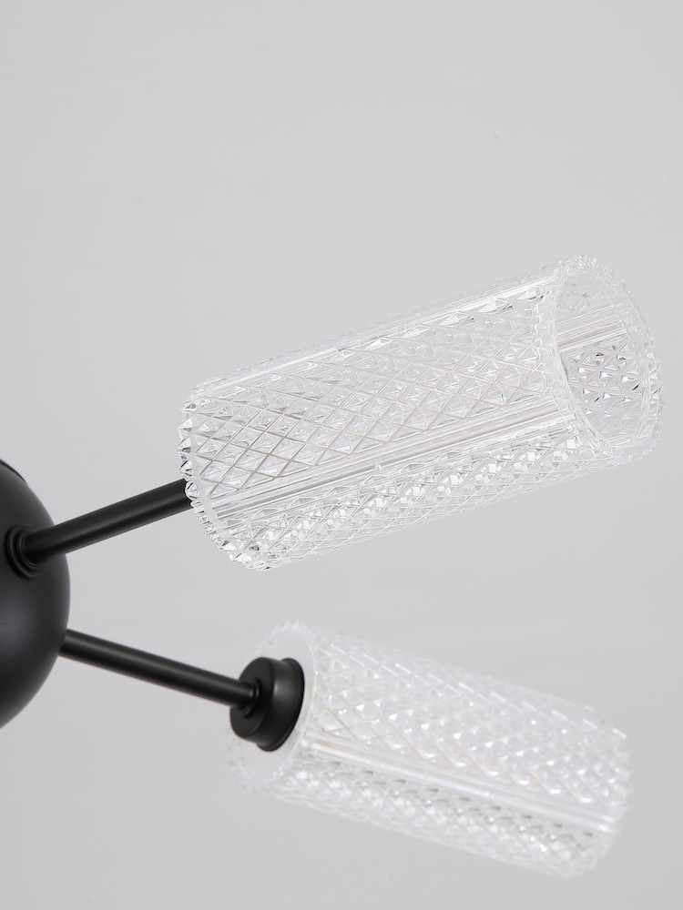 Searchlight Black Maxwell 5 Light Semi-flush Metal, Textured Acrylic - Image 2 of 4