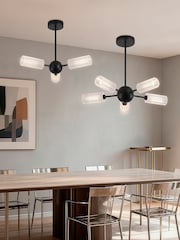 Searchlight Black Maxwell 5 Light Semi-flush Metal, Textured Acrylic - Image 3 of 4