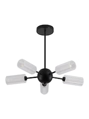 Searchlight Black Maxwell 5 Light Semi-flush Metal, Textured Acrylic - Image 4 of 4