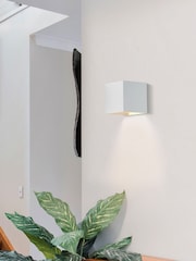 Searchlight Sand White Bron Square Up & Down Wall Light G13 - Image 1 of 4