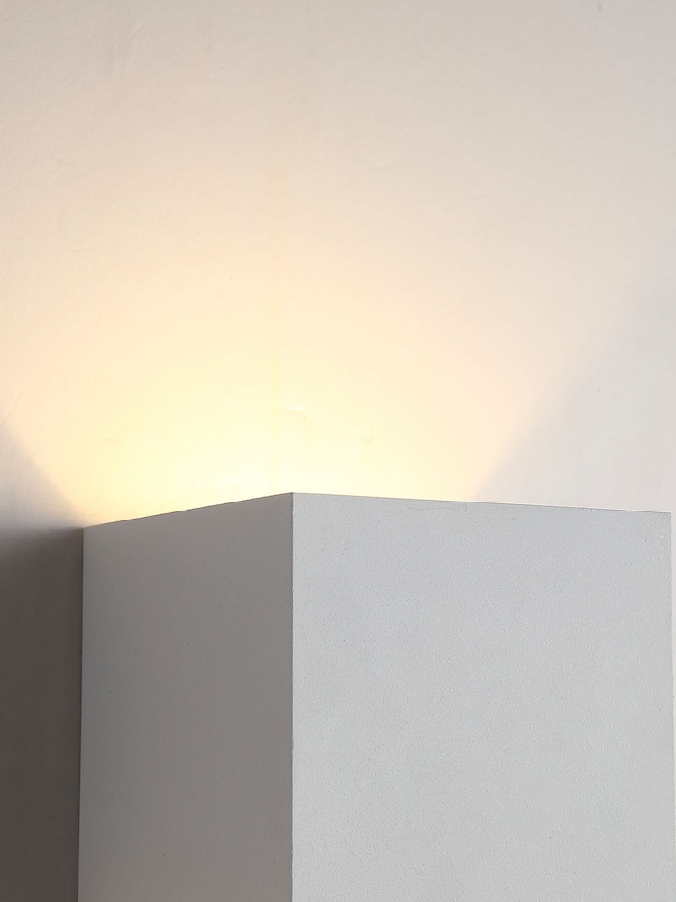 Searchlight Sand White Bron Square Up & Down Wall Light G13 - Image 2 of 4